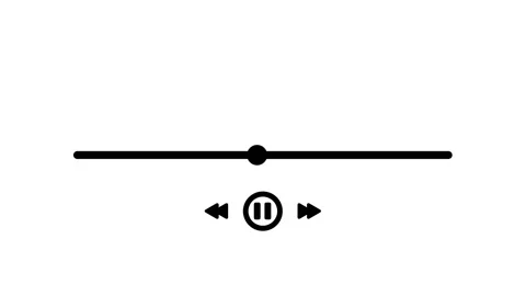 Animated media player progress bar scrubbing with play pause button loop on.. Stock Footage 340565095