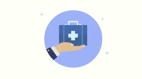 Animated medical kit graphic representing professional healthcare assistanc.. Stock Footage 339114649