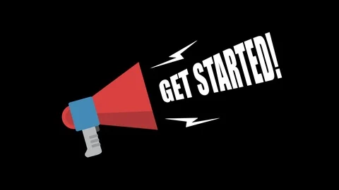 Animated Megaphone with Get Started Text - Call to Action Overlay Stock-Footage 118471461