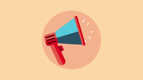 Animated megaphone icon broadcasting important messages or announcements fo.. Video stock 338426512
