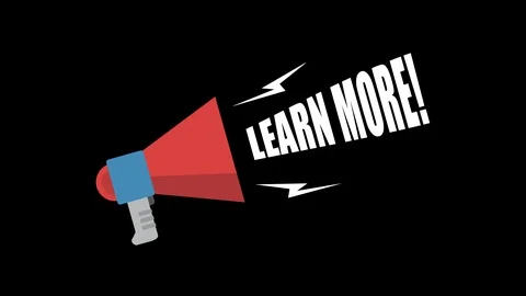 Animated Megaphone with Learn More Text - Call to Action Overlay Stock Footage 118471613