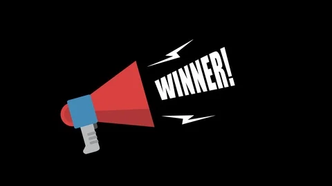 Animated Megaphone with Winner Text - Overlay for Business and Social Media Stock-Footage 118471824