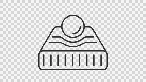 Animated memory foam support outline icon Stock Footage 345253813