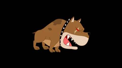 Animated Menacing Dog Threatening Stock Footage 278342543