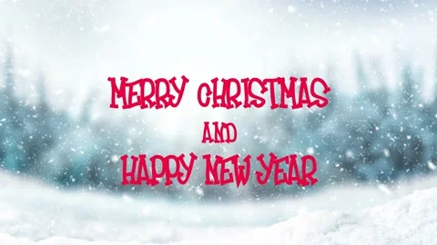 Animated Merry Christmas and Happy New Year greetings Stock Footage 145201038
