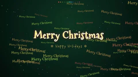 Animated Merry Christmas text with glowing sparkles and floating typography on Stock Footage 345428934