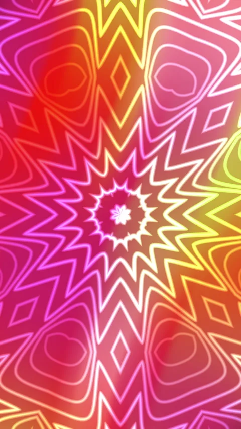 Animated mesmerizing geometric mandala overlay patterns with a kaleidoscope Видео 346685696
