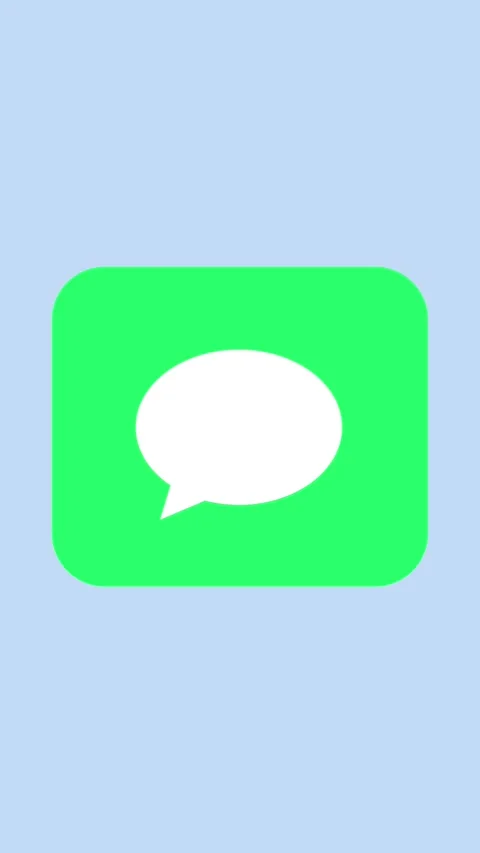 Animated message icon green speech bubble vertical video social media inter.. Stock Footage 321628684