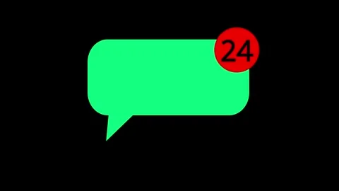 Animated message icon with message notification, 4k animation isolated, alp.. Stock Footage 298928505