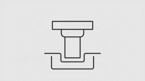 Animated metal processing equipment line icons Stock Footage 321859085