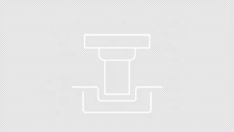 Animated metal processing equipment white line icons Stock Footage 325399800