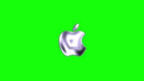 Animated Metallic Apple logo green scree... | Stock Video | Pond5