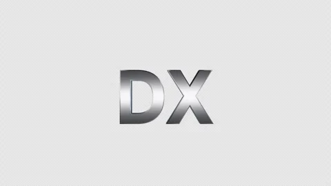 Animated Metallic DX Digital Transformation Entrance Alpha Channel 4K Stock Footage 332993911