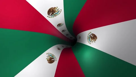 Animated Mexican flag tunnel background loop Stock Footage 343689964