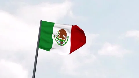 Animated Mexico Waving Flag Stock Footage 138845446