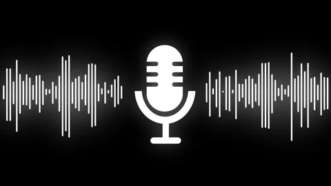 Animated Microphone with Audio Waveform Voice Recording Visualization Stock Footage 312968448