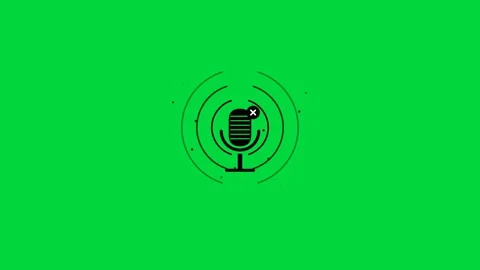 Animated microphone icon on green screen background Stock Footage 346712813