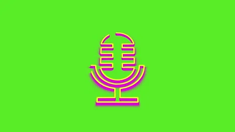 Animated microphone symbol appearing on green screen, outline style with sm.. Stock Footage 341228757