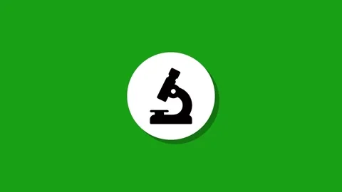 Animated microscope icon on green screen background with shadow effect moti.. Stock Footage 327762712