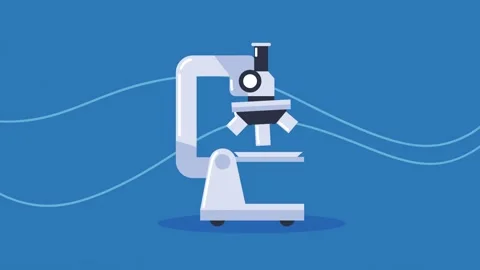 Animated microscope icon for science and healthcare educational concepts on.. 動画素材 339072729