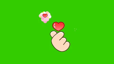 Animated Mini Heart Hand and Heart - Green Screen Stock Footage 282790302