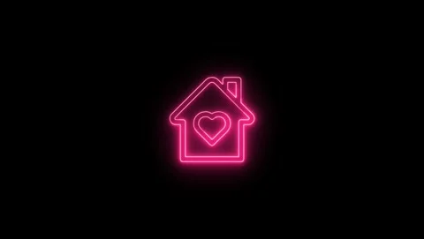 Animated Minimal House Icon in Loop Black Backdrop Stock Footage 310771041