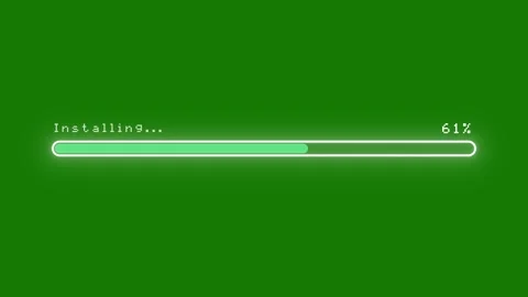 Animated Minimal Loading Progress Bar Overlay 0 To 100 Green Screen 4K Stockbeeldmateriaal 340920155