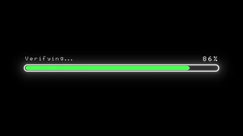 Animated Minimal Loading Progress Bar Overlay 0 To 100 Black Screen 4K Stockbeeldmateriaal 340920158