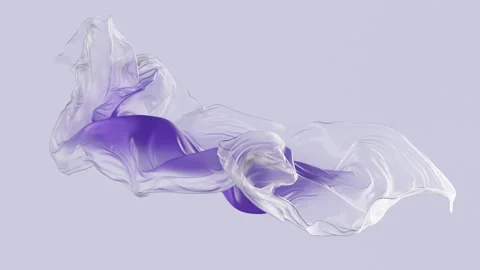 Animated minimalist 3d background, violet translucent film flutters Stock Footage 302797145