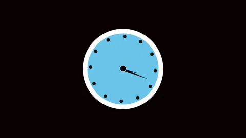 Animated minimalist clock face light blue countdown timer time lapse 4k mot.. 库存影片 321444428