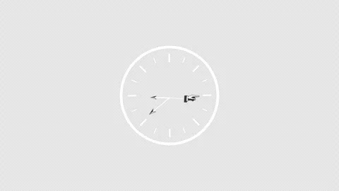 Animated minimalist clock showing time passing on transparent background Stock Footage 338986202