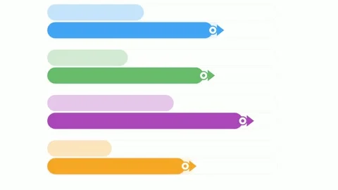 Animated Minimalist Infographic Progress Bars for Data Visualization Видео 333185690