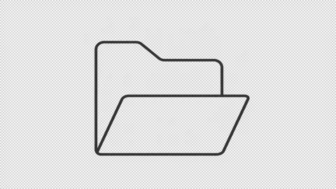 Animated minimalist jumping file folder line icon Stock Footage 340282450