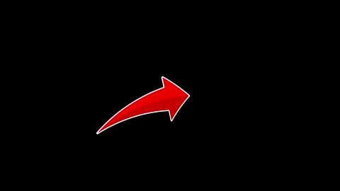 Animated Minimalist Red Arrow with Bending Tail on Dark Background Stock Footage 330797204