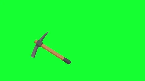 Animated mining pickaxe tool loop on green screen background for gold minin.. Stock Footage 340382644