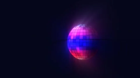 Animated mirror disco ball rotating 4k video footage Stock Footage 297947930