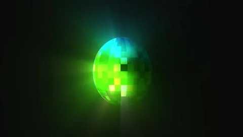 Animated mirror disco ball rotating 4k video footage Stock Footage 297947932