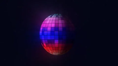 Animated mirror disco ball rotating 4k video footage Stock Footage 297947953