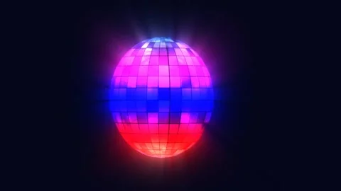 Animated mirror disco ball rotating 4k video footage Stock Footage 297947966