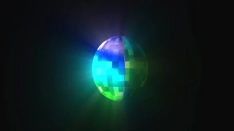 Animated mirror disco ball rotating 4k video footage Stock Footage 297947983