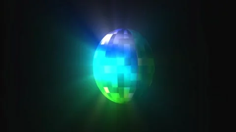 Animated mirror disco ball rotating 4k video footage Stock Footage 297947997