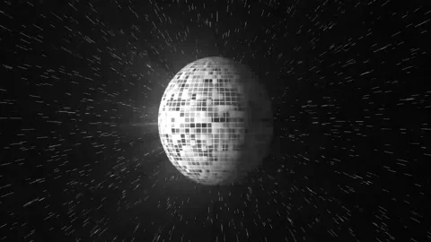 Animated mirror disco ball rotating 4k video footage Stock Footage 297948008