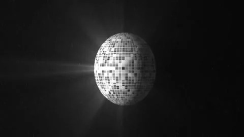 Animated mirror disco ball rotating 4k video footage Stock Footage 297948046