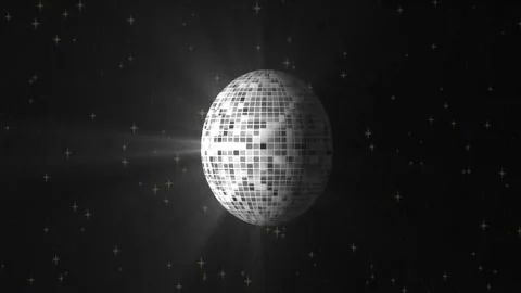 Animated mirror disco ball rotating 4k video footage Stock Footage 297948056