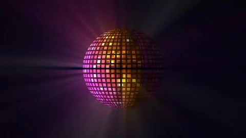 Animated mirror disco ball rotating 4k video footage Stock Footage 297948201