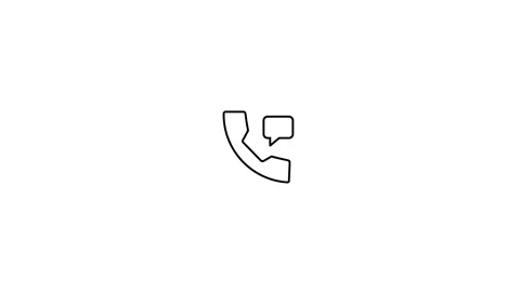 Animated missed call linear icon. Notification. Handset with chat box Vídeo Stock 265878391