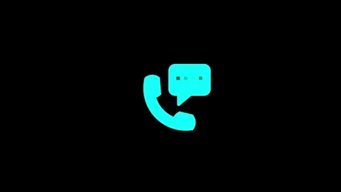 Animated missed call linear icon. Notification. Handset with chat box Stock Footage 265878394