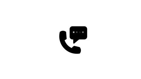 Animated missed call linear icon. Notification. Handset with chat box Stock Footage 265878396