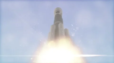 Animated missile taking off after launch Stock Footage 67555258