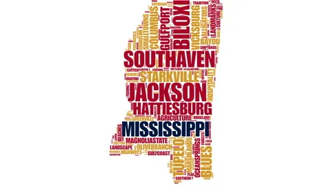 Animated Mississippi Map-Shaped Wordcloud Stock Footage 321638578